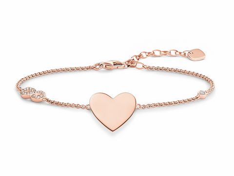 Thomas Sabo A1486-416-14-L19,5v Herz mit Infinity - Armband 16,5-19,5cm - Silber verg. Roségold - Zirkonia