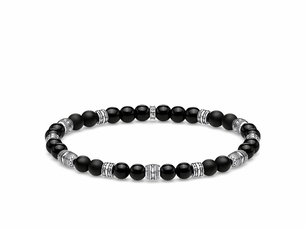 Thomas Sabo Armband 15,5 cm - A1924-704-11-L15,5 - Sterling Silber - Obsidian - schwarz