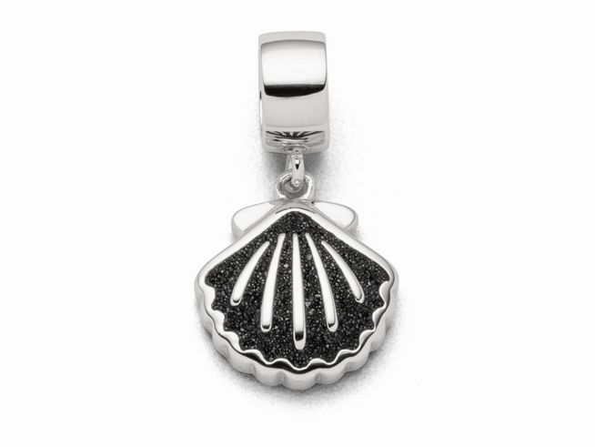 DUR Schmuck F317 - Sterling Silber Charm Muschel Lavasand - Lavasand -