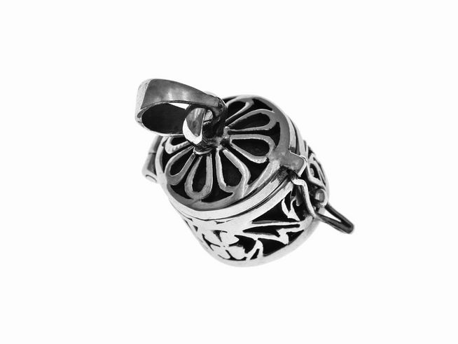 Medaillon Truhe - Blumen Ornamente - Sterling Silber