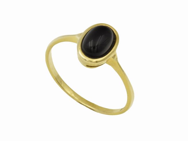 Gelbgold Ring - elegant - Gelbgold 333 - Onyx - Gr. 53