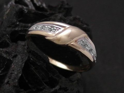 Gold Ring - edel - Gold 585 bicolor - Zirkonia - Goldring - Gr. 57