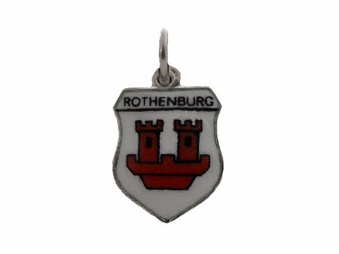 Rothenburg Stadtwappen - Deutschland Wappen - Silber Anhänger