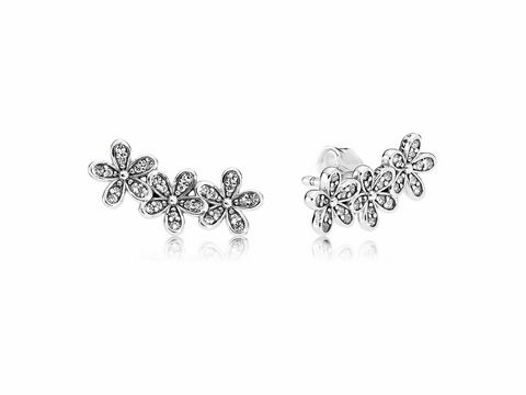 PANDORA - 290744CZ Glanzvolle Blümchen - Silber Ohrringe Stecker