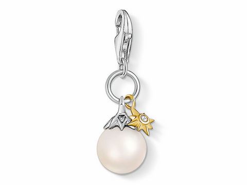 Thomas Sabo charm - 1856-849-14 - Perle mit Stern - Silber - Gelbgold - geschwärzt - Zirkonia