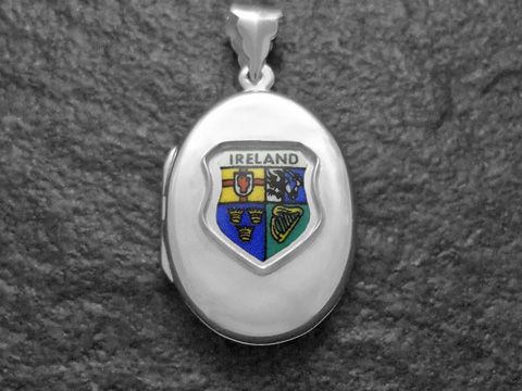 Irland - Ireland Länderwappen - Wappen - Silber Medaillon