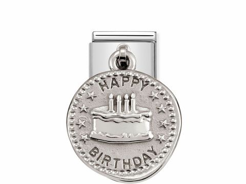 NOMINATION 331804 06 - CLASSIC Silver Shine Wishes - Torte HAPPY BIRTHDAY