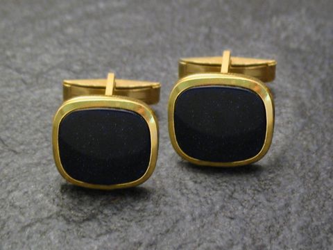 Manschettenknöpfe Glitzer - goldfarben - Glitzer-Look cufflinks