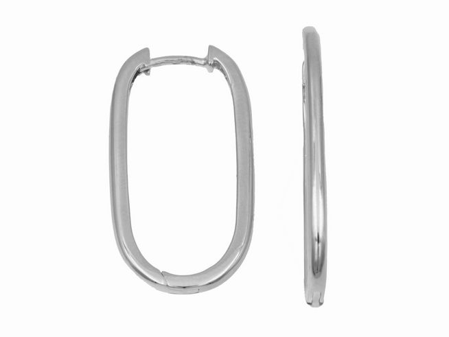 Creolen modern - 3 cm - 925 Sterling Silber - poliert - rhodiniert