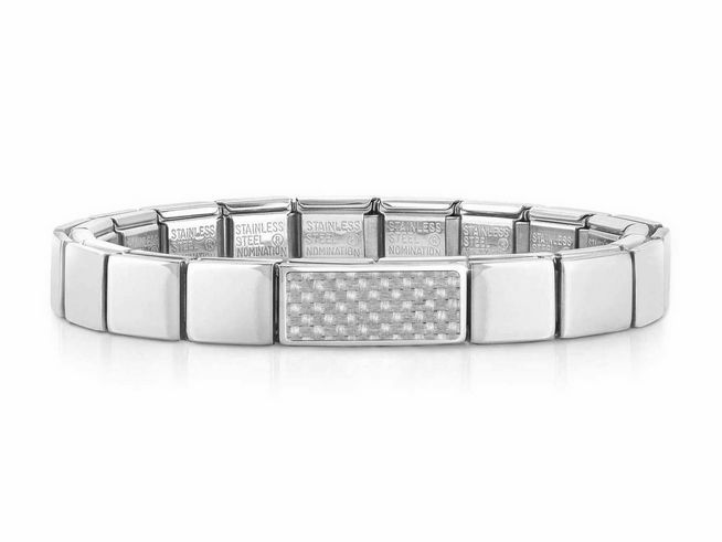 Nomination 239101 37 GLAM Armband - Edelstahl - Double Kohlenstoff + Schwarz