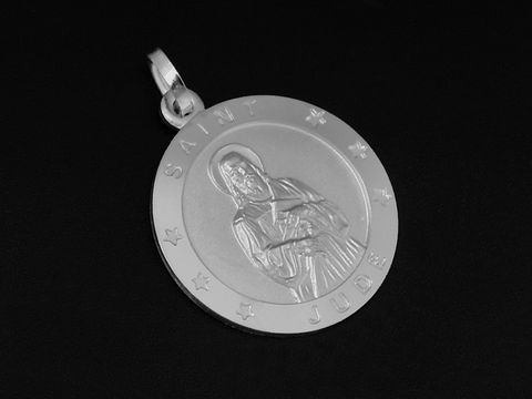 Judas - SAINT JUDE - Silber Anhänger - 925 Sterling Silber rhodiniert - Rund