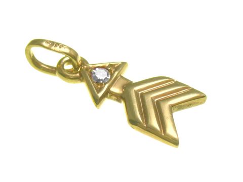 Pfeil - Diamant Gold Anhänger - Gelbgold - 13 mm