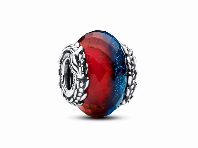 Pandora 792966C00 Game of Thrones Ice & Fire Dragons Doppel-Charm aus Muranoglas - Sterling Silber - Glas Rot