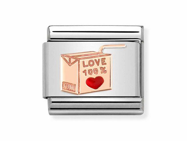 Nomination 430202 09 CLASSIC Edelstahl - Rosegold & Emaille - Brick Love