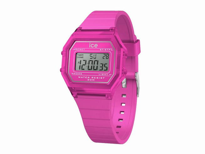 Ice Watch Uhr 022887 - ICE digit retro Neon pink clear - silberfarben - Pink - Small