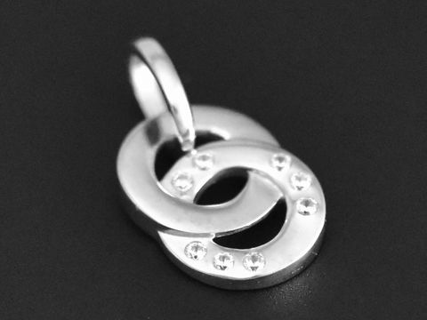 Ringe - Silber Anhänger - verschlungen - rhodiniert - Zirkonia