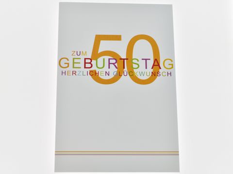 Geburtstagskarte - Schlichte Karte mit buntem Schriftzug