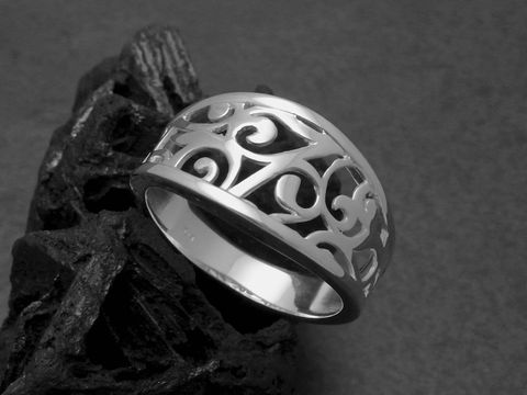 Silber Ring - DESIGN - Sterling Silber - Gr. 58