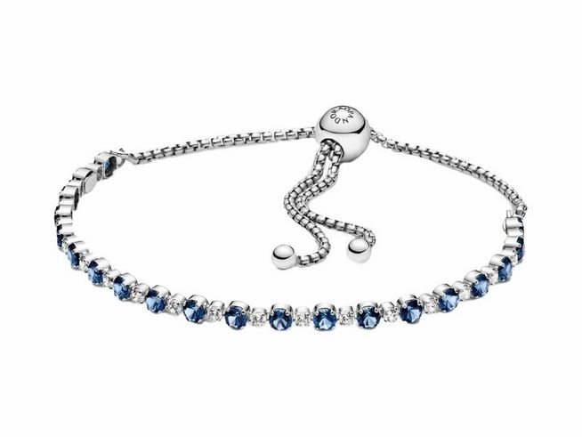 Pandora 599377C01-1 - Blaues und klares Funkeln Verstellbares Armband - Sterling Silber - Steinmix BUNT 23 cm