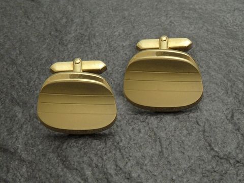 Manschettenknöpfe gewölbt - vergoldet - Design - cufflinks