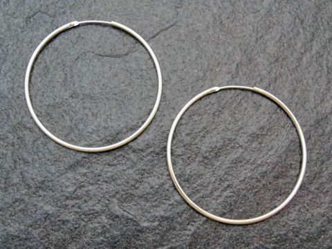 Creolen 4,4 cm - Gold auf Sterling Silber - vergoldet - 1,5 mm - Ohrringe