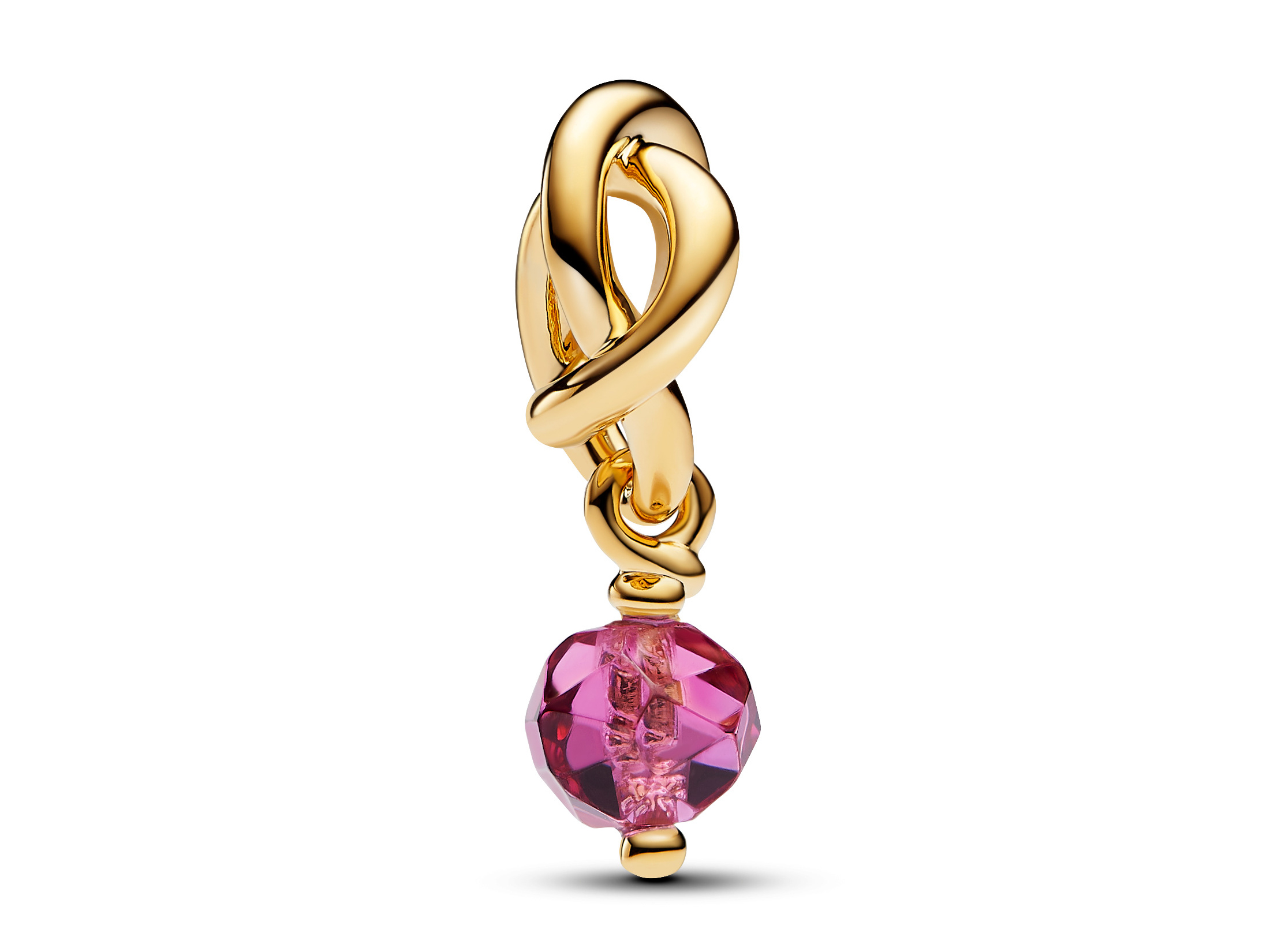 Pandora Monatsstein 763462C10 - Oktober - Kristall Pink - Gelbgold vergoldet