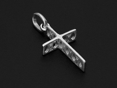 Kreuz - Anhänger - 925 Sterling Silber rhodiniert - religiös