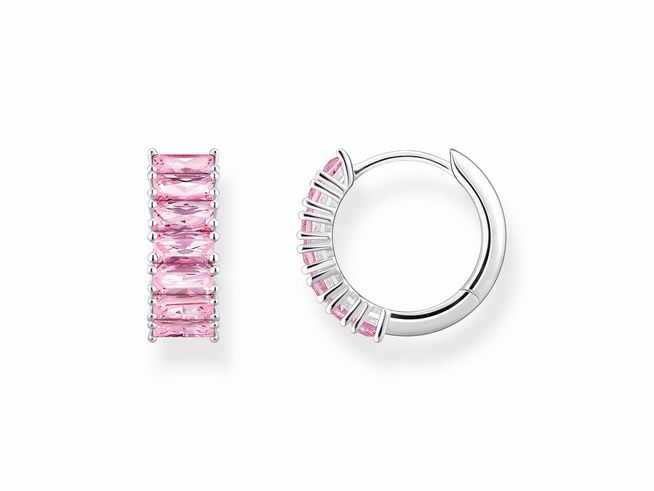 Thomas Sabo CR667-051-9 Creolen - Silber + Zirkonia - pink