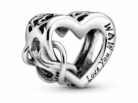 Pandora Silber Charm 798825C00 Herz und Unendlichkeit - Love You Mum