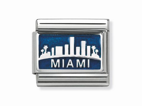 Nomination - 330208 20 - Classic - Skyline Miami - Plättchen - Silber