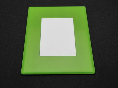 Bilderrahmen magnetisch 7 x 5,5 cm - grün - für 4 x 3 cm Bilder - Gravur möglich