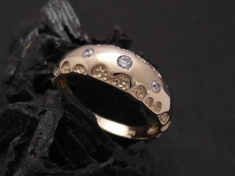 Gold Ring - attraktiv - Gold 585 - Zirkonia - Goldring - Gr. 57