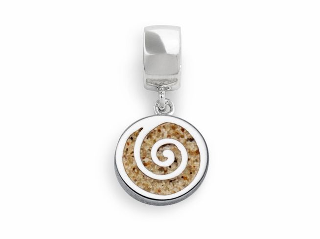 DUR Schmuck F161.SPIRALE - Sterling Silber Anhänger Charm Spirale - Strandsand -