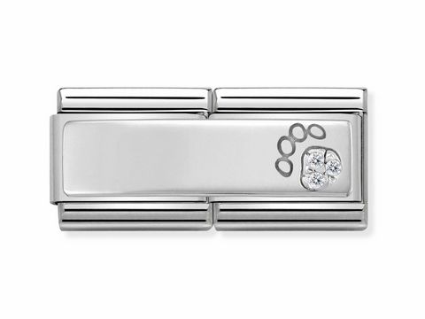 NOMINATION 330731 13 - DOUBLE Classic Silver Shine Pfotenabdruck Zirkon