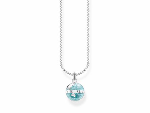 Thomas Sabo Charming Collection KE2061-007-1-L45v - Weltkugel - Kette mit Anhänger 38-40-42-45 cm - Silber - cold enamel - blue