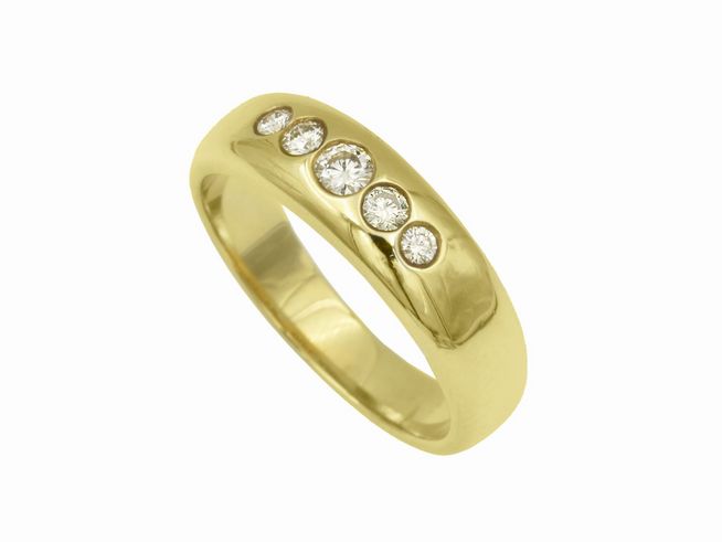 Gelbgold Ring - elegant - Gelbgold 585 - Brillant 0,25 ct C-if Lupenrein - Gr. 56