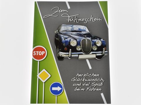 Glückwunschkarte - Oldheimer, Verkehrsschilder