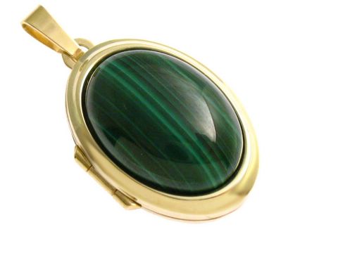 Malachit Cabochon - Gold 750 Medaillon