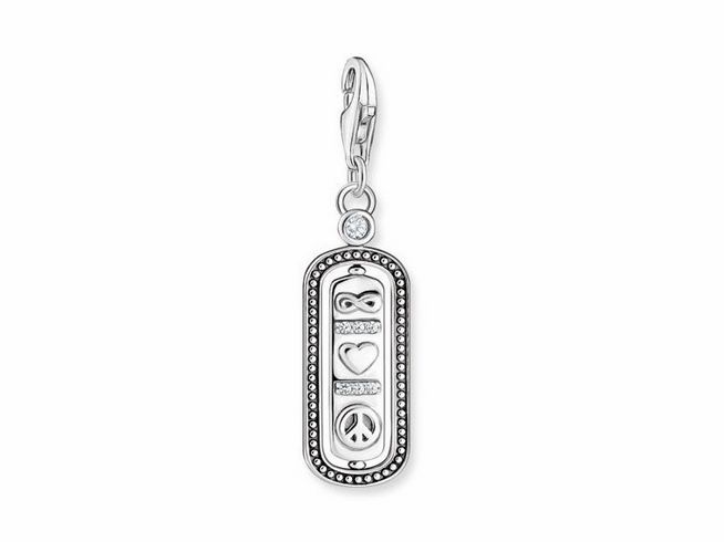 Thomas Sabo Charm-Anhänger - Unendlichkeit Liebe Frieden 1883-643-14 - Sterling Silber - Zirkonia