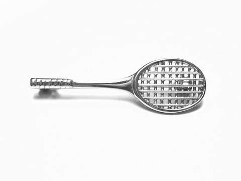 Echte Silber Brosche Tennisschläger Tennis Sport