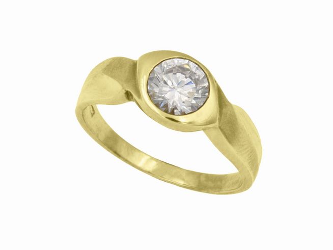 Gelbgold Ring - elegant - Gelbgold 585 - Zirkonia - Gr. 58