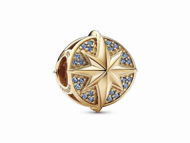 Pandora 762744C01 - Marvel Captain Marvel Insignien Charm - Gelbgold Vergoldung - Crystal BUNT