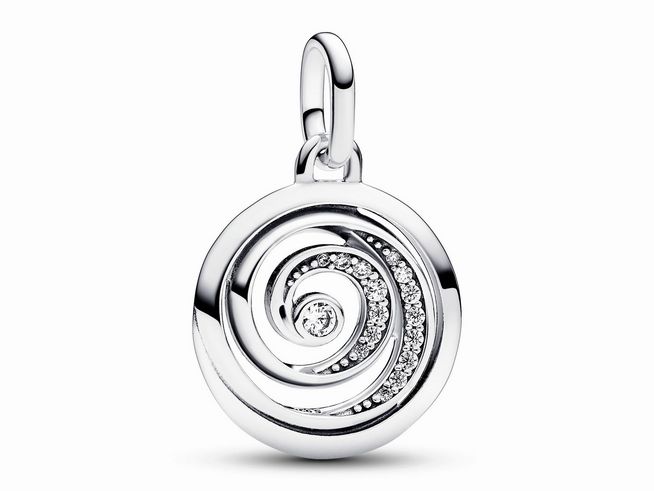 Pandora ME 793046C01 Charms - Dankbarkeits-Spiralmedaillon-Charm - Sterling Silber - Zirkonia