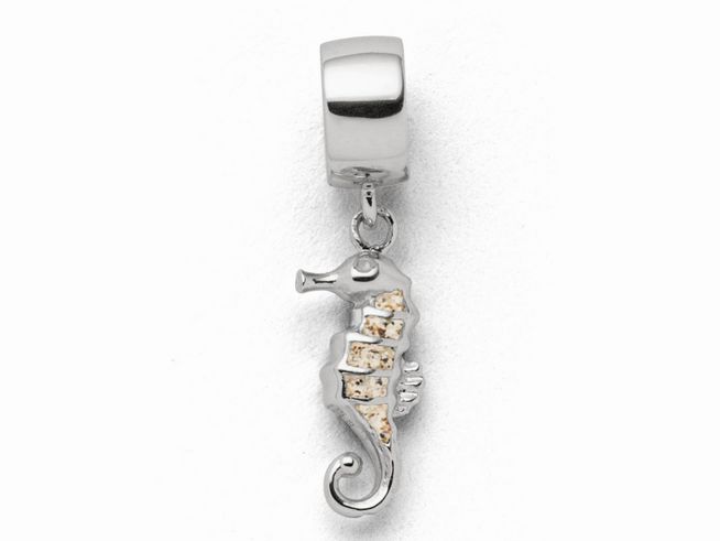 DUR Schmuck F278 - Sterling Silber Charm Seepferd Strandsand - Strandsand -