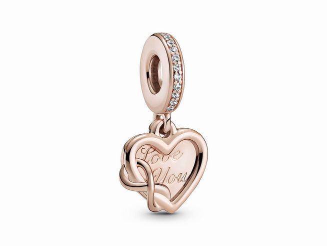 Pandora Rosé 789369C01 Liebe dich Unendlichkeit Herz baumeln Charm - Zirkonia