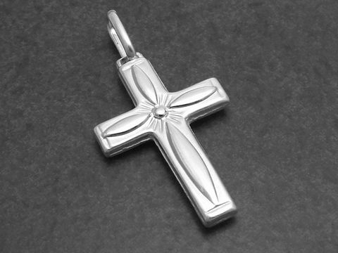 Silber Kreuz Anhänger -Jesus- plastisch & 3D 2,6 cm