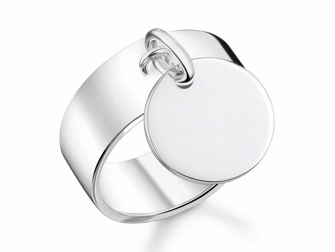 Thomas Sabo RUND Gravurplatte Ring TR2365-637-21-56 Sterling Silber - poliert - Gr. 56