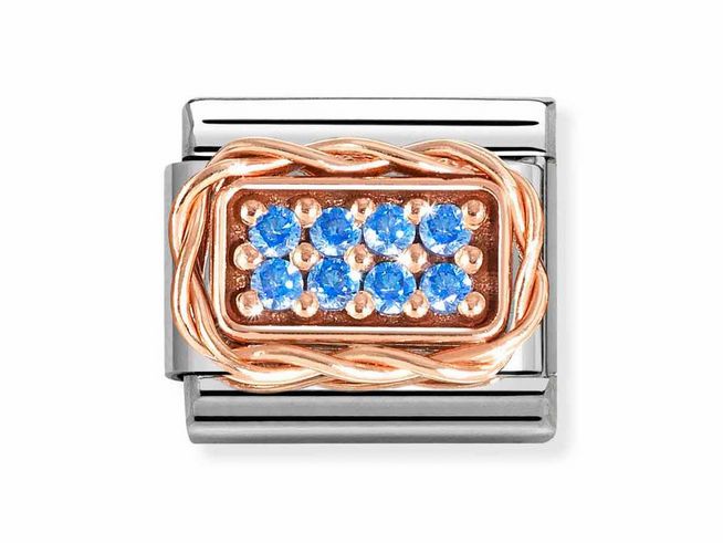 Nomination 430318 05 Classic - Zirkonia - hellblau - Pavè - Zirkonia - Hellblau - Roségold & Edelstahl