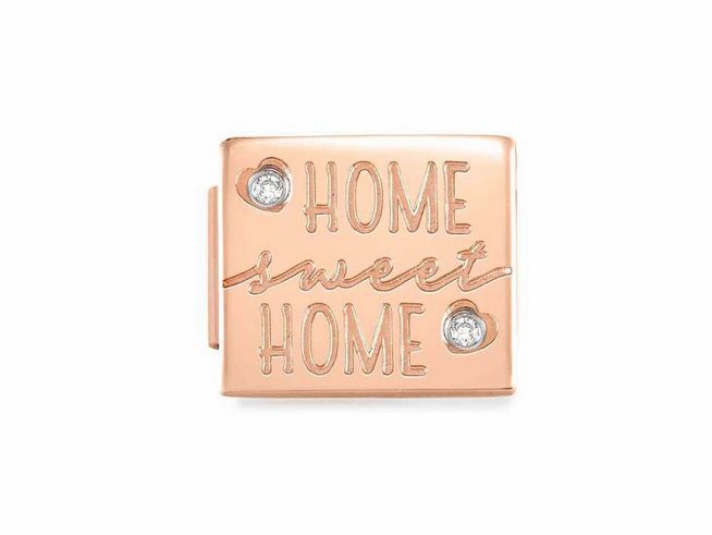 Nomination 230307 03 GLAM SYMBOLE - Edelstahl + Cubic Zirconia - Roségold PVD-besch. - Home sweet home