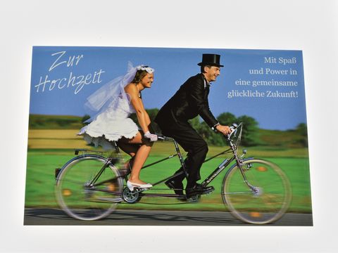 Hochzeitskarte - Tandem mit Brautpaar